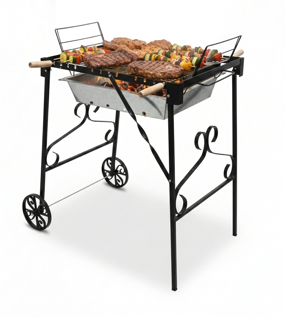 Vota Rustic Garden Charcoal Grill with three adjustable heat levels