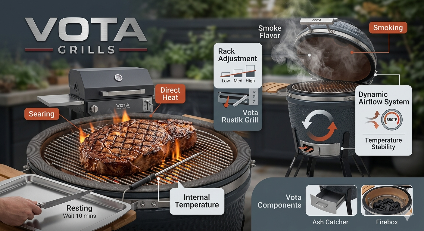 Vota Grills guide to grilling terminology and temperature control techniques