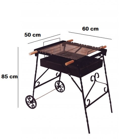 Rustic Garden Charcoal Grill BBQ with 3 Heat Levels
