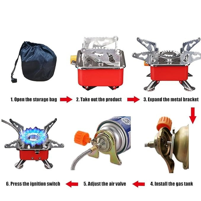 Portable 2800W Windproof Camping Gas Stove with Hose
