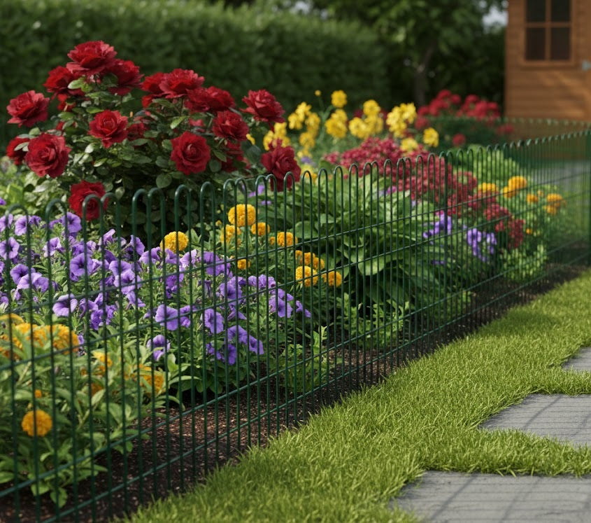 Premium Metal Garden Fence Set (Set of 4 Panels)