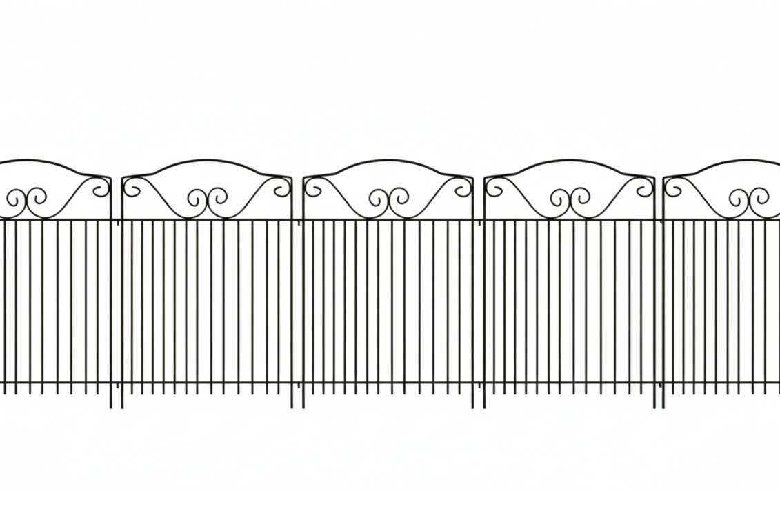 Premium Metal Garden Fence Set (Set of 5 Panels) – Decorative No-Dig Border