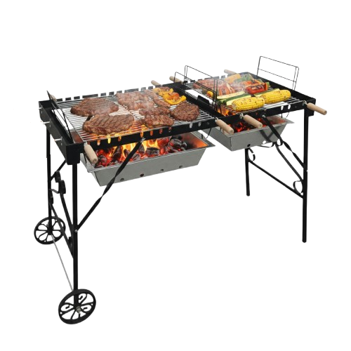 Vota Rustic Garden Double Charcoal Grill -Dynamic Airflow Edition -3 Heat Levels