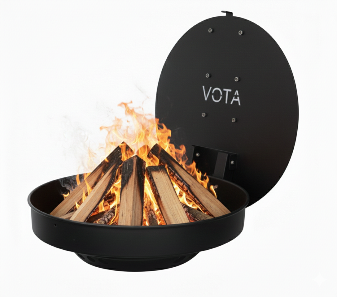 موقد نار وشواية موفر للمساحة يُثبت على الحائط