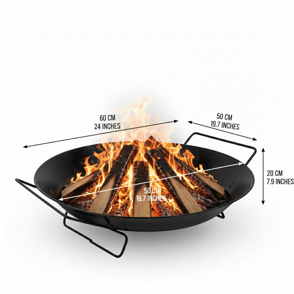 Rustic Garden Fire Pit | Handcrafted Wrought Iron Outdoor Wood Burner Small