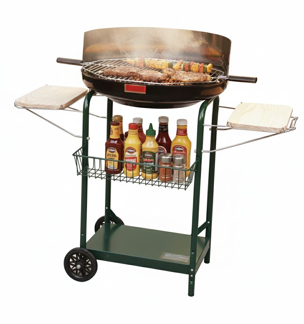 Round Grill Station With Storage Area