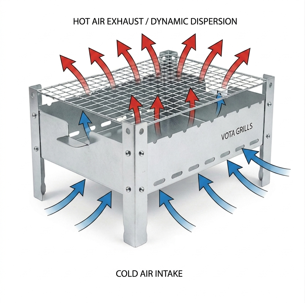 Rectangle Camping Charcoal Grill With Air dynamic system
