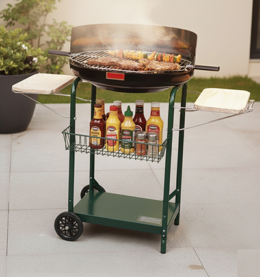 Round Grill Station With Storage Area