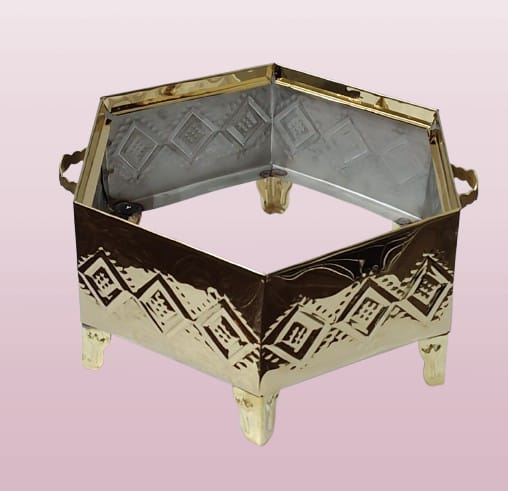 Elite Rust-Resistant Indoor BBQ Grill - Hexagonal Decorative Centerpiece