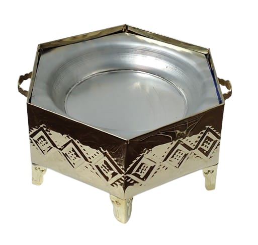 Elite Rust-Resistant Indoor BBQ Grill - Hexagonal Decorative Centerpiece