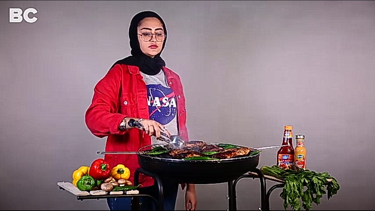 Round Grill Station With Storage Area