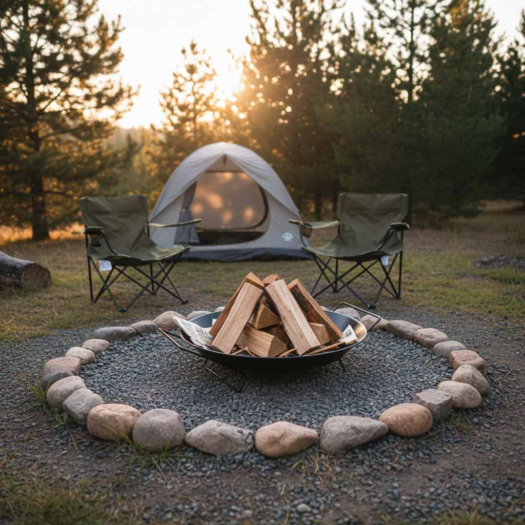 موقد نار ريفي للحديقة | موقد حطب خارجي مصنوع يدويًا من الحديد المطاوع