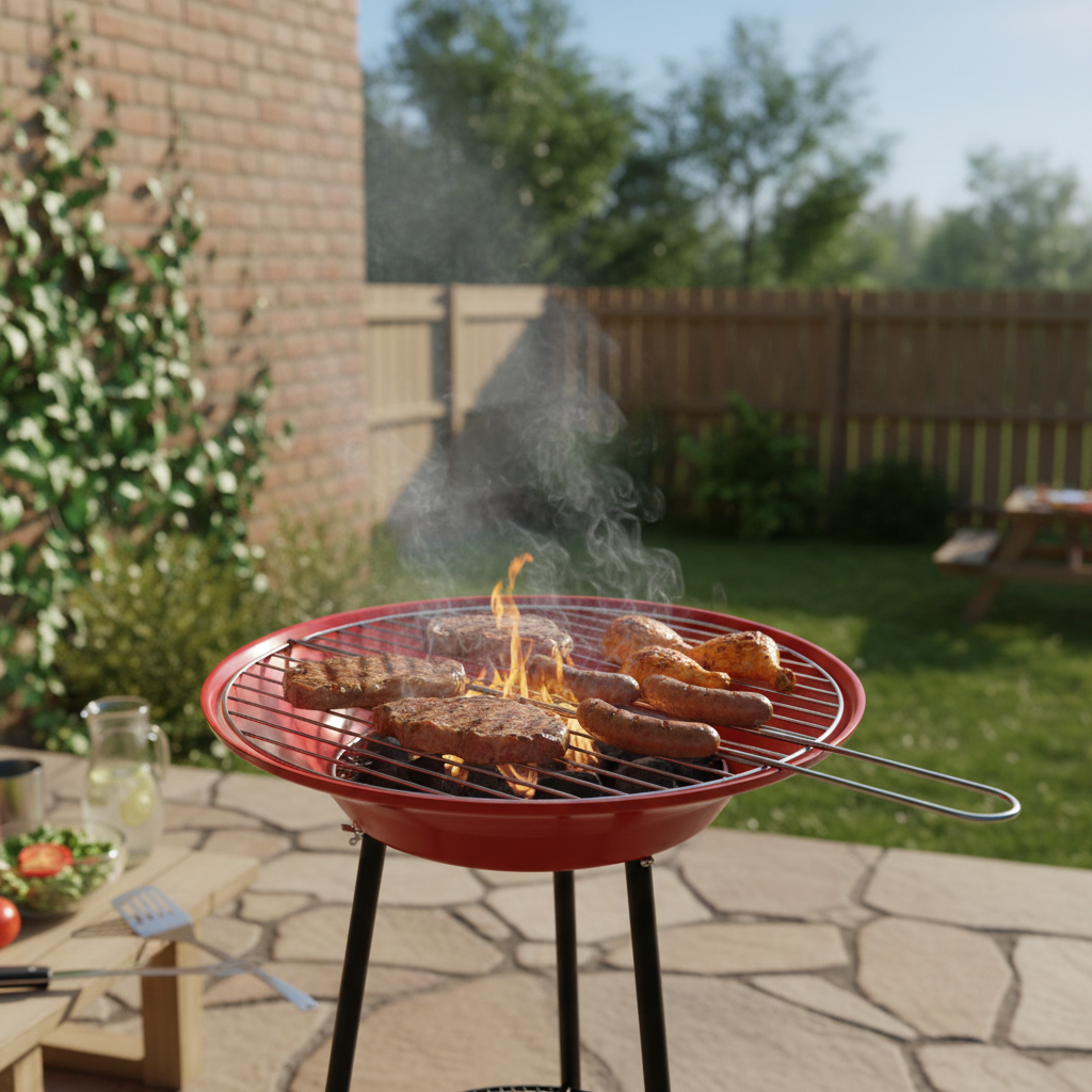 Round Camping Grills fixed stand