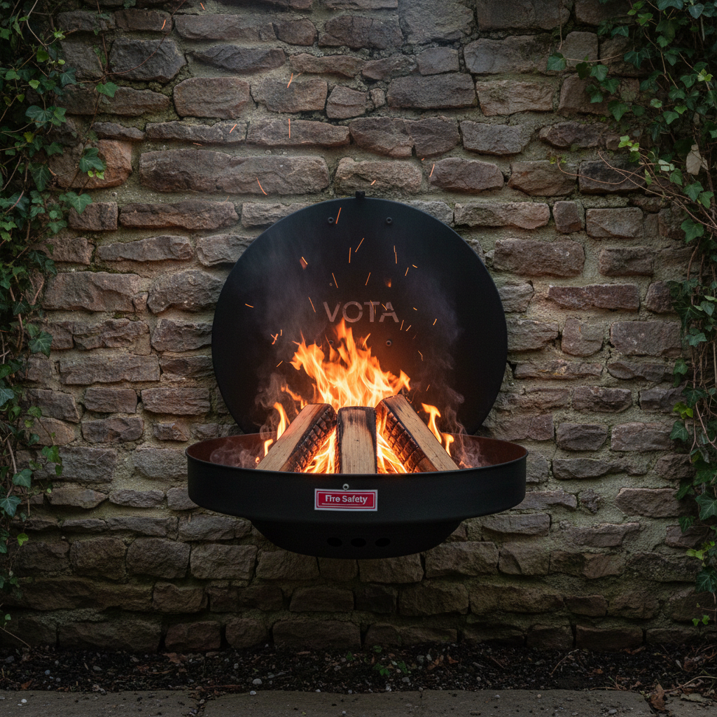 موقد نار وشواية موفر للمساحة يُثبت على الحائط