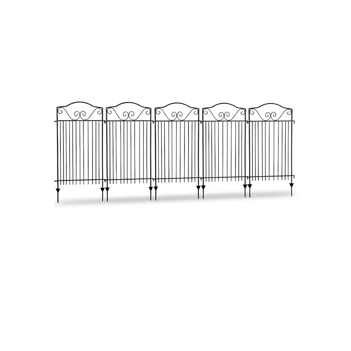 Premium Metal Garden Fence Set (Set of 5 Panels) – Decorative No-Dig Border