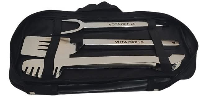 طقم شواء كروم احترافي (3 قطع) – أساسيات شواء شديدة التحمل | Vota Grills