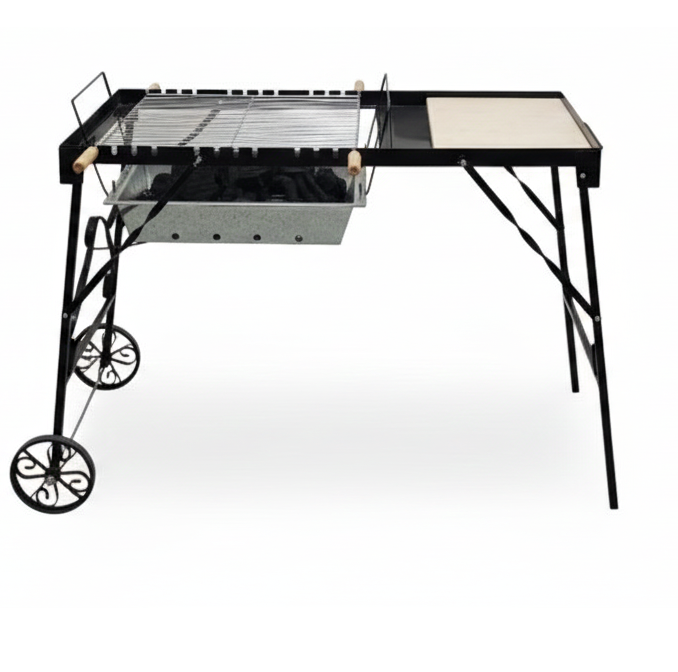 Vota Rustic Garden Charcoal Grill with Serving Rack -Dynamic Airflow Edition -3 Heat Levels