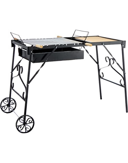 Rustic Garden Grill With Serving Rack - M