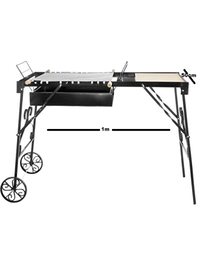 Rustic Garden Grill With Serving Rack - M